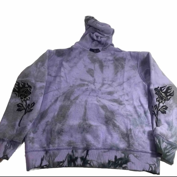 BNWT CIVIL REGIME BLACK ROSE HOODIE LAVENDER DREAM WASH LRG MENS HOODIE UNISEX - Picture 3 of 16